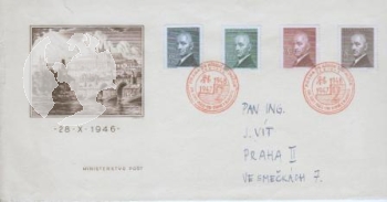 FDC 443 / 446 - M A / 46 - 103 ● - 1946