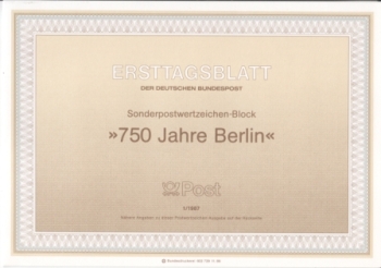 Západní Berlín NL 0772 (BL 8) / 0797 ● - 1987 kompletní ročník