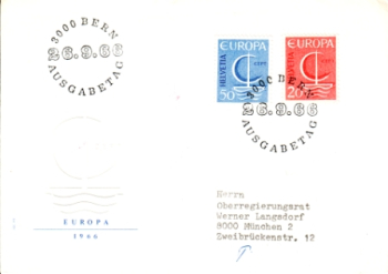 CH FDC 0843 / 0844 ● - 1966
