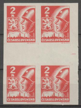 0354 MS (4) - čtyřblok 4 známkové pole ** - 1945
