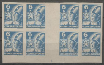 0356 MS (8) meziarší vodorovně 8 známkových polí ** - 1945