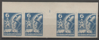 0356 a MS (4) meziarší vodorovně 4 známkové pole ** - 1945