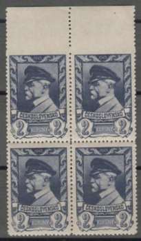 0386 čtyřblok vynechaná perforace nahoře ** - 1945