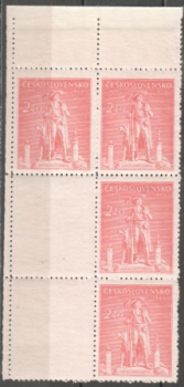 0431 VK 3 - větší celek 4 známek + 2 K ** - 1945