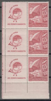 0448 - větší celek 3 známky + 3 K L ** - 1947