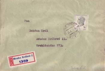 CZ 1947 00 041 ● - mit Einlieferungsschein