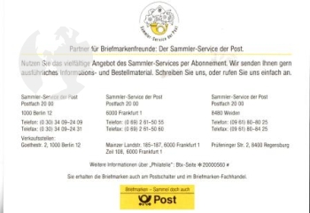 Werbepostkarte - D 1988 01 001 ●