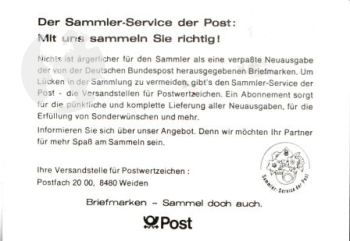 Reklamní dopisnice - D 1988 07 001 ●