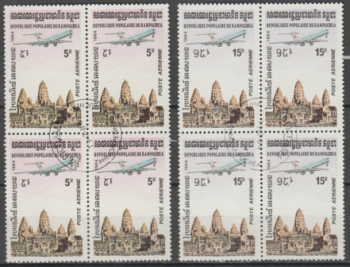 K - Kambodscha - sestava - 2 čtyřblok razítkovaných známek ●