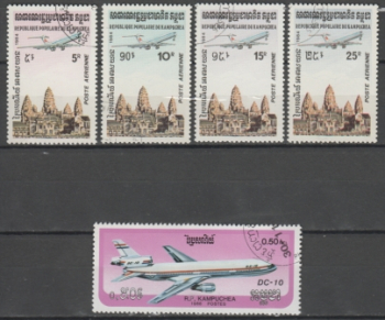 K - Kambodscha - sestava razítkovaných známek ●