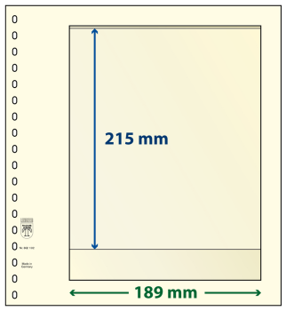 LINDNER - 802102 Prázdné listy T s 1 kapsou: 215 mm