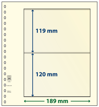 LINDNER - 802204P Prázdné listy T se 2 kapsami: 120 mm