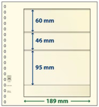 LINDNER - 802302 Prázdné listy T se 3 kapsami: 95 mm