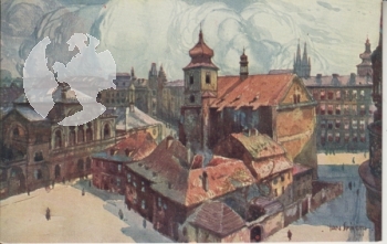 Prag - Prager Altstadt - Heilig-Geist-Kathedrale (Zeichnung) xxxx 95 001 **