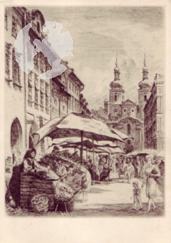 Praha - Staré Město - Zelený Trh (kresba) xxxx 95 027 **