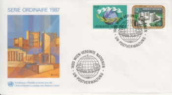 UNO Wien FDC 0073 / 0074 ● - 1987