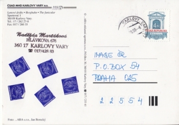 ČSAD MHD Karlovy Vary 1999 95 022 CZ ● - Reklamní karty