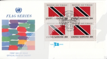 OSN New York FDC 0380 Zudruck "GENEVA" Viererblock ● - 1981