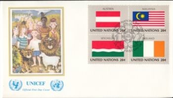 OSN New York FDC 0397 / 0412 Viererblock ● - 1983