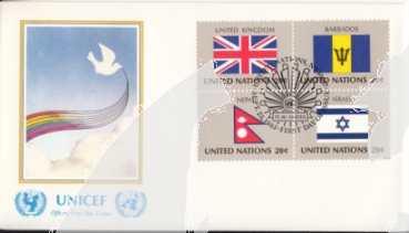 OSN New York FDC 0422 / 0437 Viererblock ● - 1983