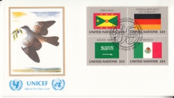 OSN New York FDC 0472 / 0487 Viererblock ● - 1985
