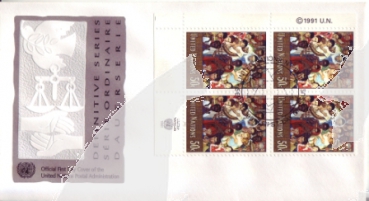 UNO New York FDC 0620 Viererblock ● - 1991