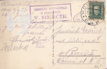 Zámek Konopiště 1926 95 001 ●