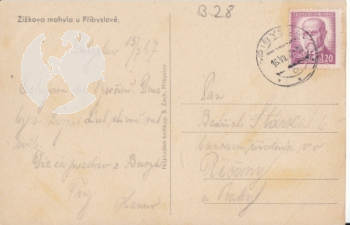 Žižkova mohyla u Přibyslavě (kresba) 1947 95 010 ●