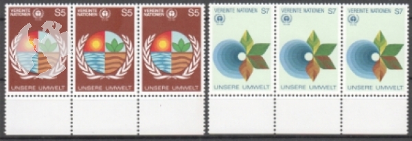 UNO Wien - 0024 / 0025 - Dreierstreife ** - 1982