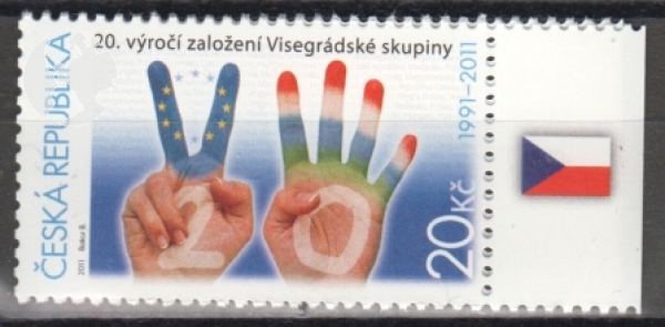 0673 Okraj - vlajka České republiky - vpravo ** - 2011