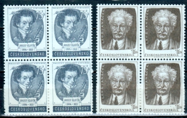 0738 / 0739 čtyřblok ** - 1953