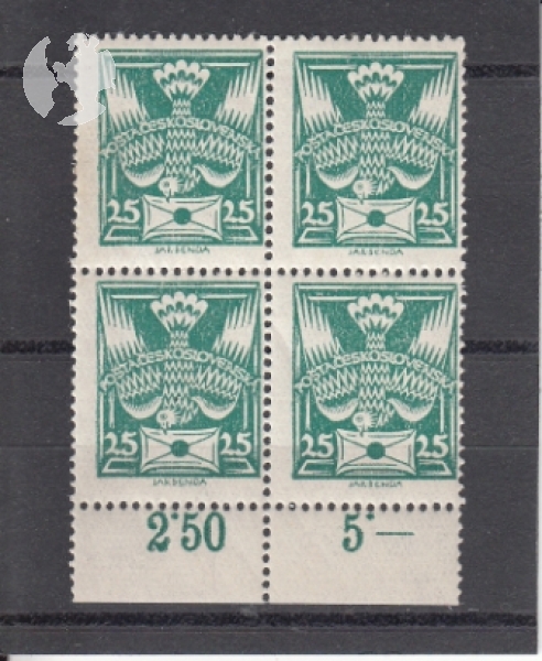 0149 O D - čtyřblok - s počítadlem dole 2,50 + 5,- ** - 1920