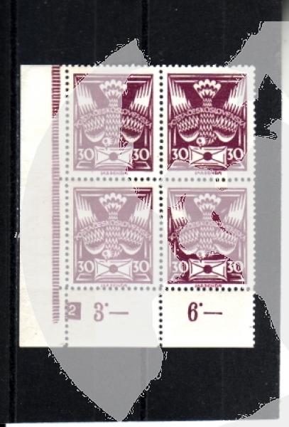 0150 / 2 L U - Viererblock - Feld mit Nummer 3,- + 6,- ** - 1920