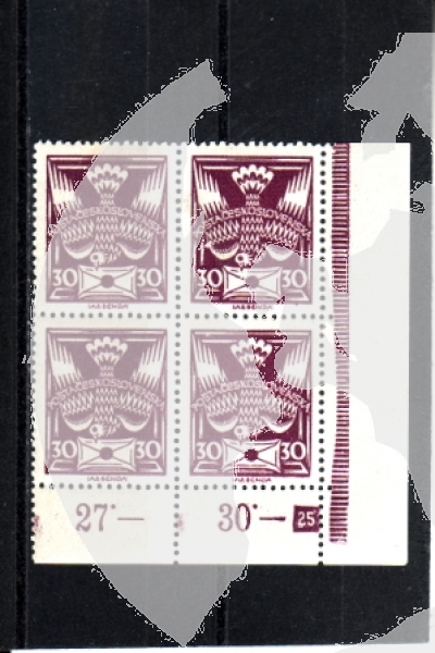 0150 P D / 25 - čtyřblok - s počítadlem dole 27,- + 30,- ** - 1920