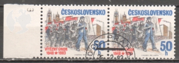 2579 / 2580 pár - vodorovně ● - 1983