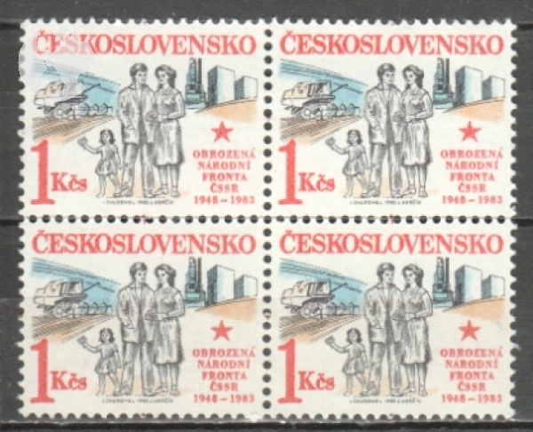 2580 čtyřblok - přeložený ** - 1983