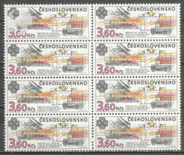2584 - větší celek 8 známek - svisle ** - 1983