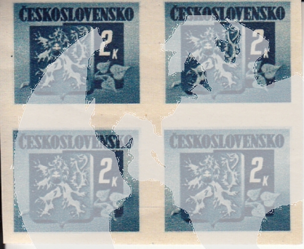 0363 A + 0365 A + 0366 A + 0368 A + 0370 A - Viererblock ** - 1945