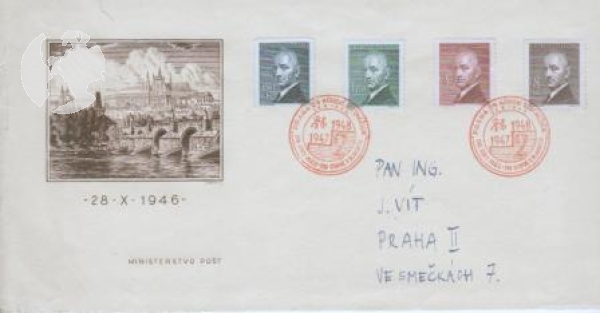 FDC 443 / 446 - M A / 46 - 103 ● - 1946