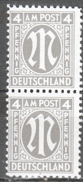 Alliierte Besetzung (Amerikanische und Britische Zone) 0002 Paar ** - 1945