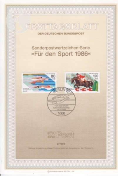 West Berlin ETB 0750 / 0771 ● - 1986 komplette Jahrgang