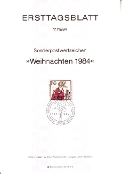 West Berlin ETB 0708 / 0729 ● - 1984 komplette Jahrgang