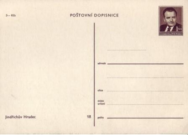 CPH 001 / 18 ** - Bildpostkarte - Jindřichův Hradec - 1949