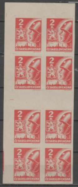 0354 MS (8) meziarší svisle 8 známkových polí ** - 1945