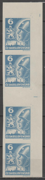 0356 b MS (4) meziarší svisle 4 známkové pole ** - 1945