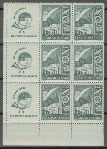 0447 - větší celek 6 známky + 3 K L ** - 1947