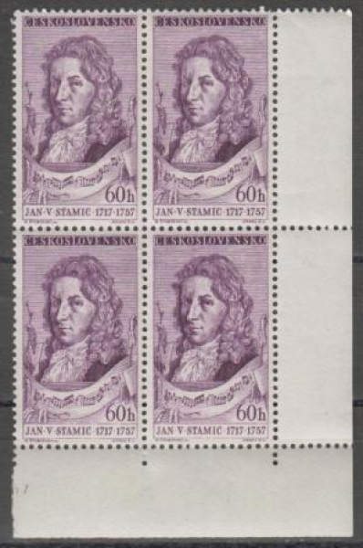 0938 čtyřblok ** - 1957