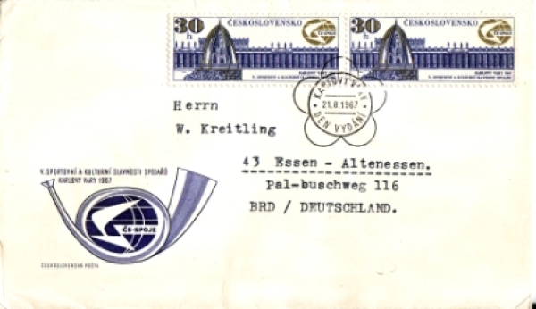 FDC 1625 - CZ 1967 08 001 ●