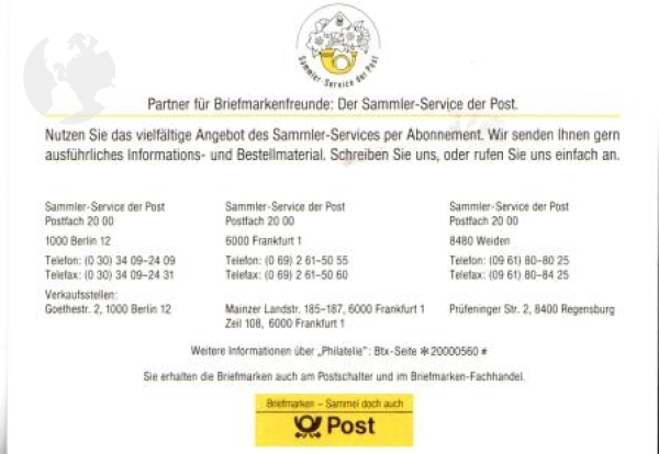 Werbepostkarte - D 1988 01 001 ●