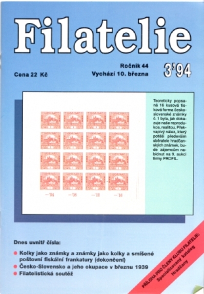 CZ FILATELIE 1994 / 01 - 12 - kompletní ročník
